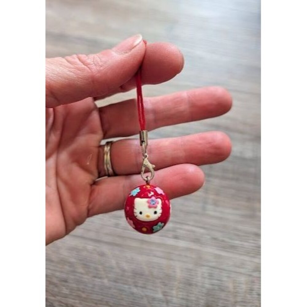 Sanrio Vintage Hello Kitty Charm Red Flowers HTF